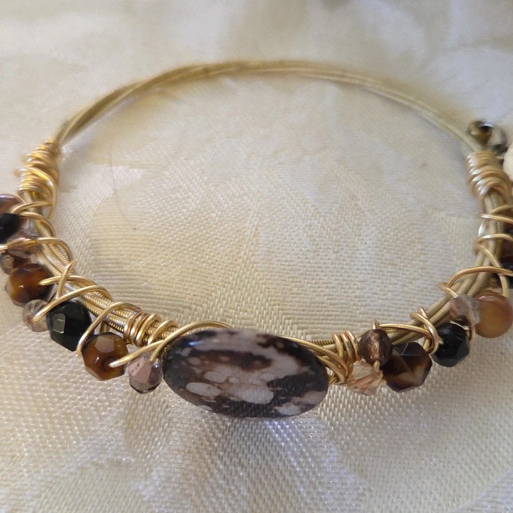 Handwoven Wire & Bead Bracelet